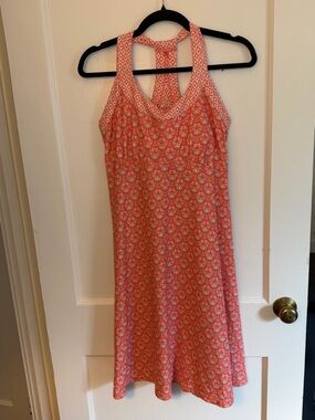Prana Womens Athletic Dress Pink Geometric Racerback Size M